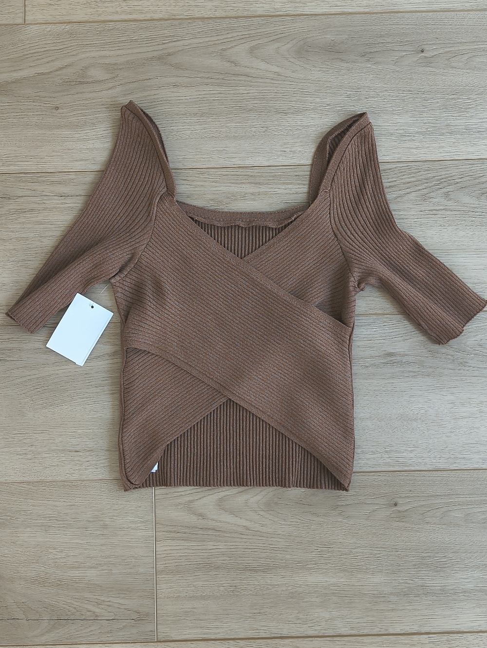 NWT Vero Moda Ribbed Square Neck Cross-back Top | Size Small - Picture 2 of 5